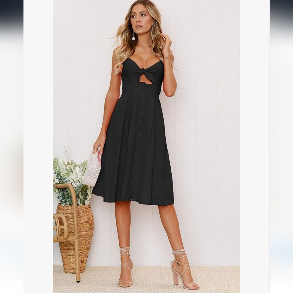 Elegant Black Midi Dress